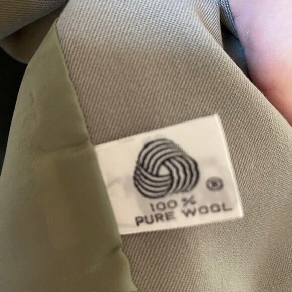 Talbots Blazer 1980s Khaki Green 100% Wool Pockets Shoulder Pads Women’s 8 - Picture 9 of 13